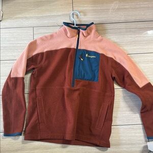 Cotopaxi Men's Zip-Up Sweater - Rust and Navy